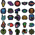 50 Neon Graffiti Stickers - Waterproof Vinyl Decals for Laptop, Water Bottle, Skateboard